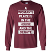 Image of a woman's place is in the house and the senate t-shirt
