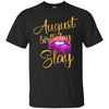 Image of August Birthday Purple Lips Slay T-shirt Birthday Gift
