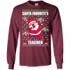 Image of Santa's Favorite Teacher Shirt Funny Xmas Gift For Teacher
