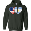 Image of ARGENTINA USA Flag Twin Heart TShirt for Argentine Americans