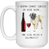 Image of Woman Cannot Survive on Wine Alone needs A Bullmastiff Dog