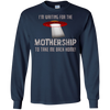 Image of "I'm waiting for the Mothership" funny Ufo t-shirt