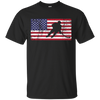 Image of American Flag Hockey USA Patriotic Ice Skating Cool T-Shirt