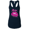 Image of Aries Zodiac Birthday Pink Lips T-Shirt for Black Women
