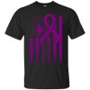 Image of Alzheimer's Awareness USA Flag, Purple Ribbon and Dove shirt
