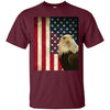 Image of American Bald Eagle Retro Flag Long Sleeve Shirt, Patriotic