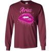 Image of Aries Zodiac Birthday Pink Lips T-Shirt for Black Women