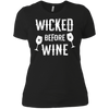 Image of Funny Halloween Wine Long Sleeve Shirt Wicked Before Wine