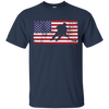 Image of American Flag Hockey USA Patriotic Ice Skating Cool T-Shirt