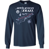 Image of Appalachian Trail Map Retro Hiking Long Sleeve Tee Shirt