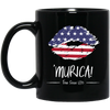 Image of 'Murica Shirt America Flag on Lips, 4 juillet