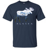 Image of Alaska Day Moose Snowy Mountain Long Sleeve Shirt