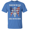 Image of T-shirt chrétien de croix patriotique de drapeau américain
