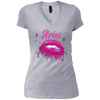 Image of Aries Zodiac Birthday Pink Lips T-Shirt for Black Women