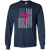 Image of American Flag Nurse Long Sleeve Shirt Gift