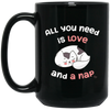 Image of All You Need Is Love And A Nap - Funny Cat Nap Shirt