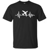 Image of Airplane Shirt Funny Airplane Pilot Heartbeat Flying Tees