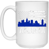 Image of Atlanta Skyline Distressed American Flag Long Sleeve Shirt