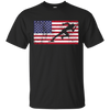 Image of American Flag Runner Sprinter USA Patriotic T-Shirt Sport