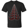 Image of Christmas Tree Hipster Red Plaid Mustache T-Shirt