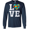 Image of Autism Shirt Love Support Puzzle Heart Autistic Shirt