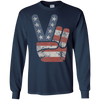 Image of 4th of July Vintage American Flag Big Peace Sign T-Shirt