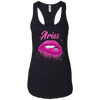 Image of Aries Zodiac Birthday Pink Lips T-Shirt for Black Women