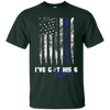 Image of Always Thin Blue Line Heart US Flag I've Got His Six T-shirt