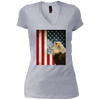 Image of American Bald Eagle Retro Flag Long Sleeve Shirt, Patriotic