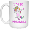 Image of 10 and fabulous sweet tenth-Birthday unicorn dab t shirt