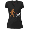 Image of Bigfoot Walking Chihuahua Dog T-Shirt