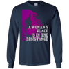 Image of A Woman's Place Is In The Resistance Shirt Varsity Protest