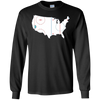 Image of American Map Shirt Ice Hockey Rink Novelty Long Sleeve Tee