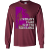Image of A Woman's Place Is In The Resistance Shirt Varsity Protest
