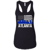 Image of Atlanta Skyline Distressed American Flag Long Sleeve Shirt