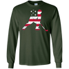 Image of Tee-shirt d'hockey sur glace de drapeau des Etats-Unis américain cadeau sportif patriote