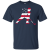 Image of Tee-shirt d'hockey sur glace de drapeau des Etats-Unis américain cadeau sportif patriote