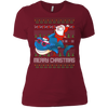 Image of Santa Riding Shark Merry Xmas Gift Tshirt