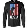 Image of American Flag Long Sleeve Shirt Hunting 4th of July USA Gift