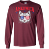 Image of Ameowica Cat With Flag Sunglasses Funny 4th Of July T-Shirt