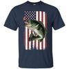 Image of American Flag Patriotic Bass Fishing Shirt for Men Women