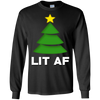 Image of Christmas Tree Lit Af Funny Christmas Shirt