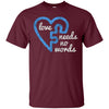 Image of Autism Love Needs no Words Distressed Puzzle Piece T-Shirt