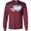 Image of ARGENTINA USA Flag Twin Heart TShirt for Argentine Americans