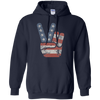 Image of 4th of July Vintage American Flag Big Peace Sign T-Shirt