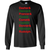 Image of Santa Claus's Reindeer Character List T-Shirt