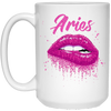 Image of Aries Zodiac Birthday Pink Lips T-Shirt for Black Women