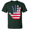 Image of American Flag Waving Hand Hi Five Patriotic Gift Long Sleeve