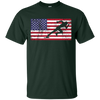 Image of American Flag Runner Sprinter USA Patriotic T-Shirt Sport