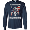 Image of T-shirt chrétien de croix patriotique de drapeau américain